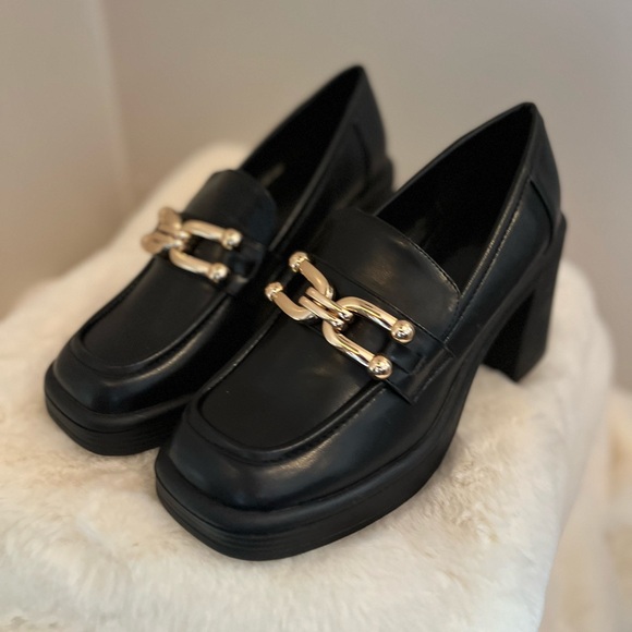 NWOT Just Fab Daria Chunky Heeled Loafer 8 - Picture 6 of 7